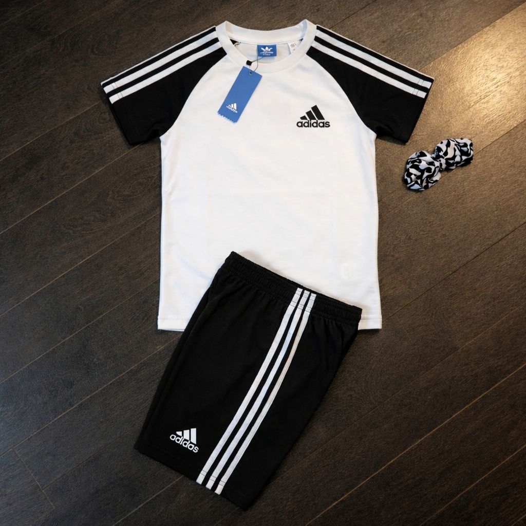 setelan kaos anak kombinasi logo piramida