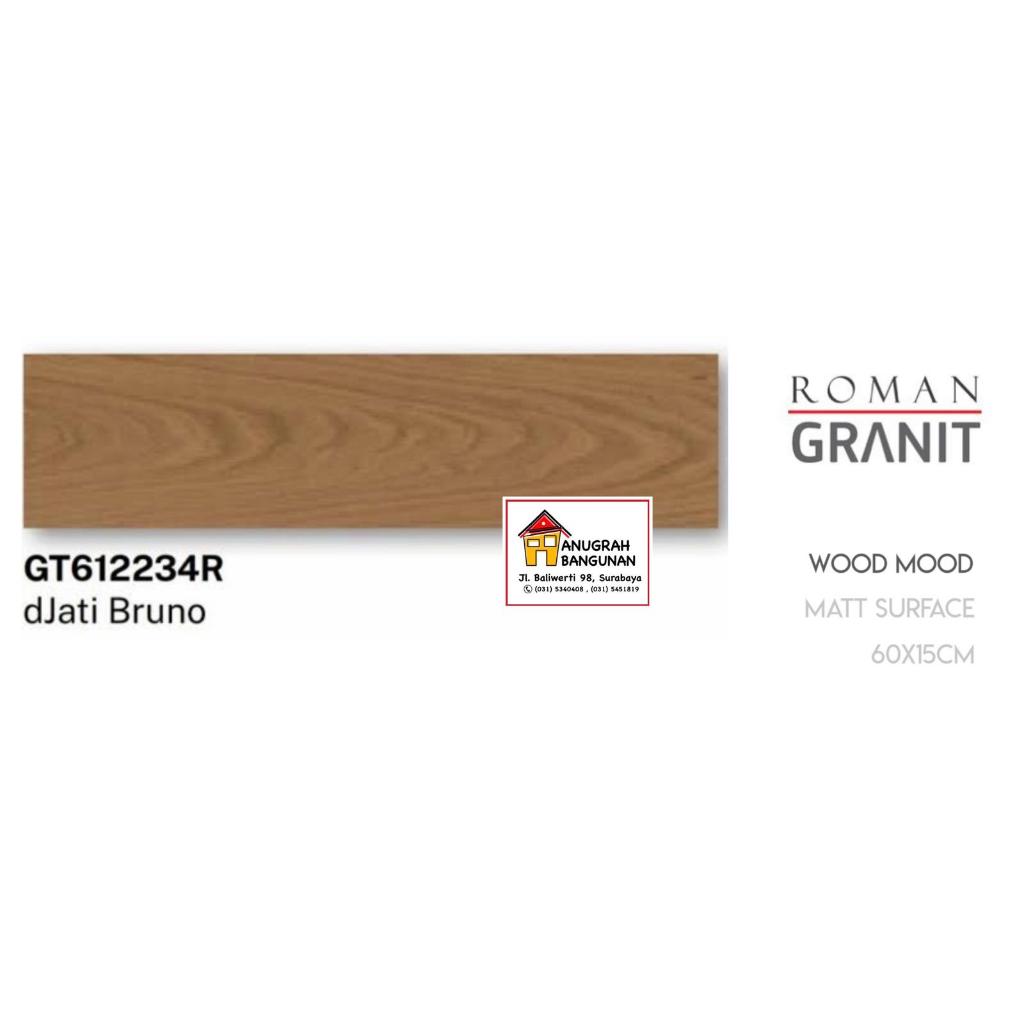 Roman Granit dJati Bruno 15x60 – Granit Premium Motif Kayu Natural, Elegan & Tahan Lama