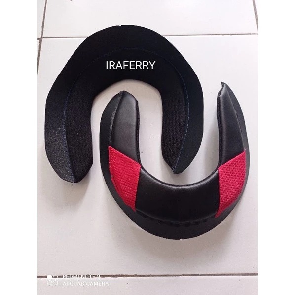 Busa Leher Helm KYT RC7 R10 Full Face All Size Hitam Merah