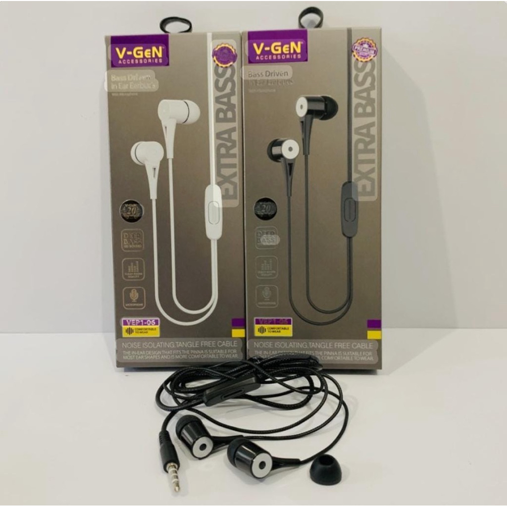 EARPHONE KABEL STEREO EXTRABASS V-GEN