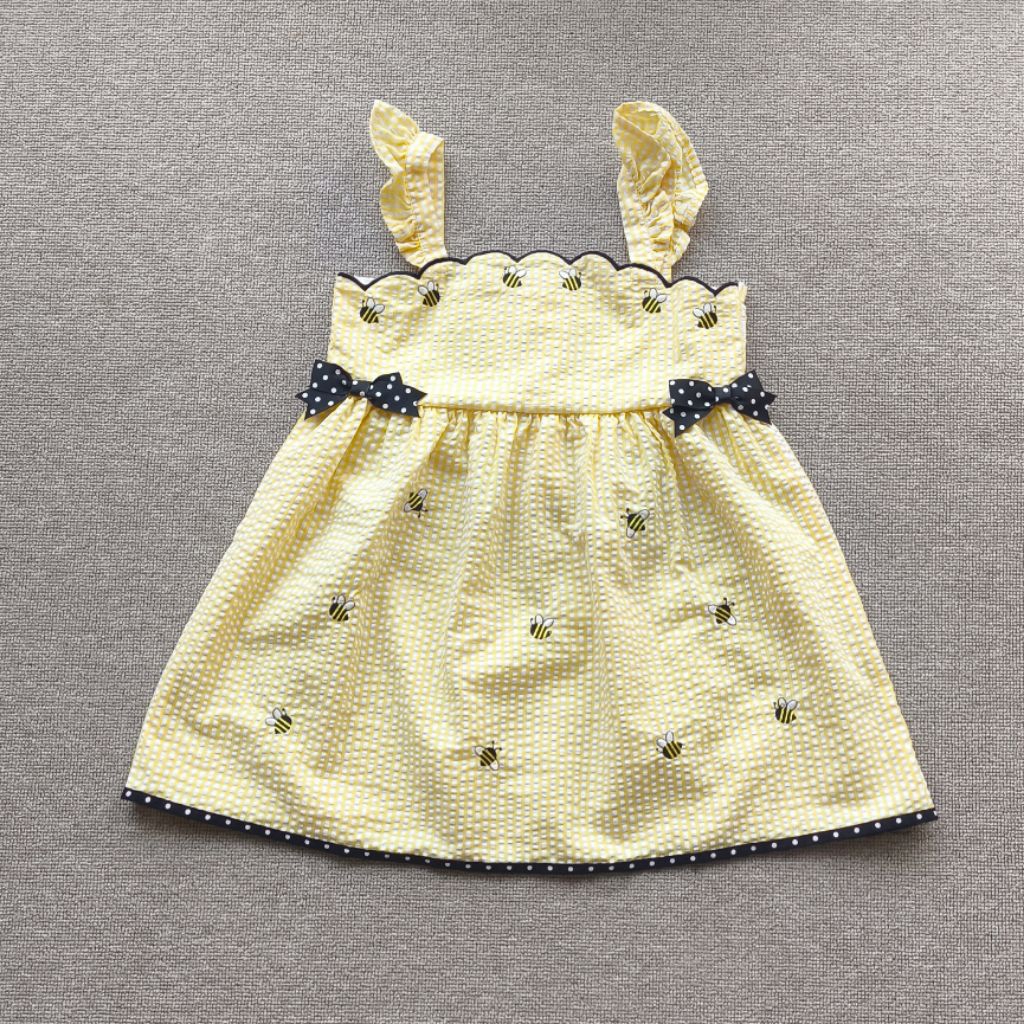 4T DRESS ANAK PEREMPUAN MOTIF LEBAH WARNA KUNING DRESS LUCU ANAK PEREMPUAN