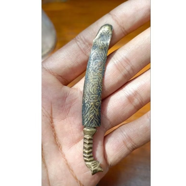 miniatur pedang kuningan original lawas antik jadul