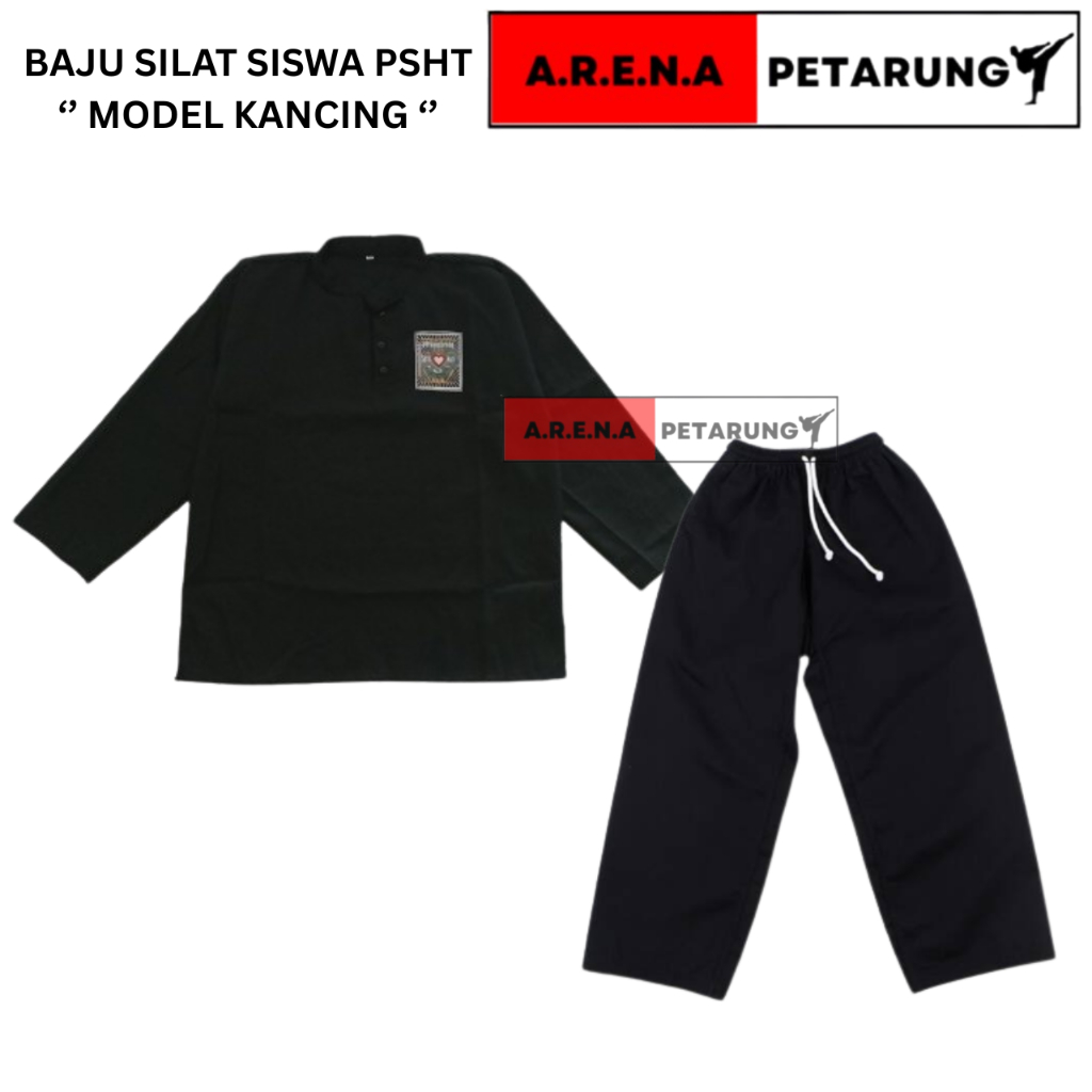 Sakral Siswa PSHT - Seragam Pencak Silat PSHT - Baju Celana PSHT Kancing - arena petarung silat