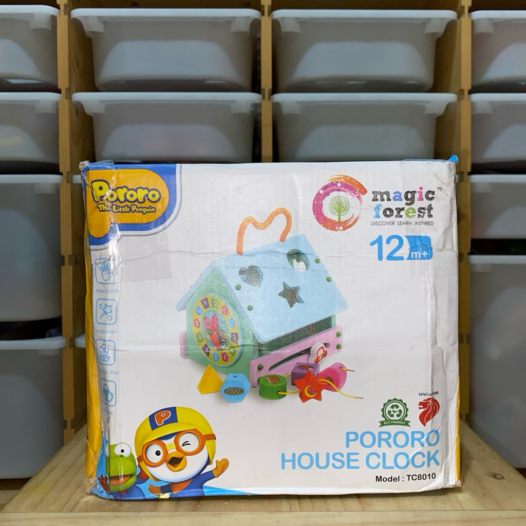 Pororo x Magic Forest TOYS House Toy Clock Educational Kids Children Toys - Mainan Busy Box Kayu Por