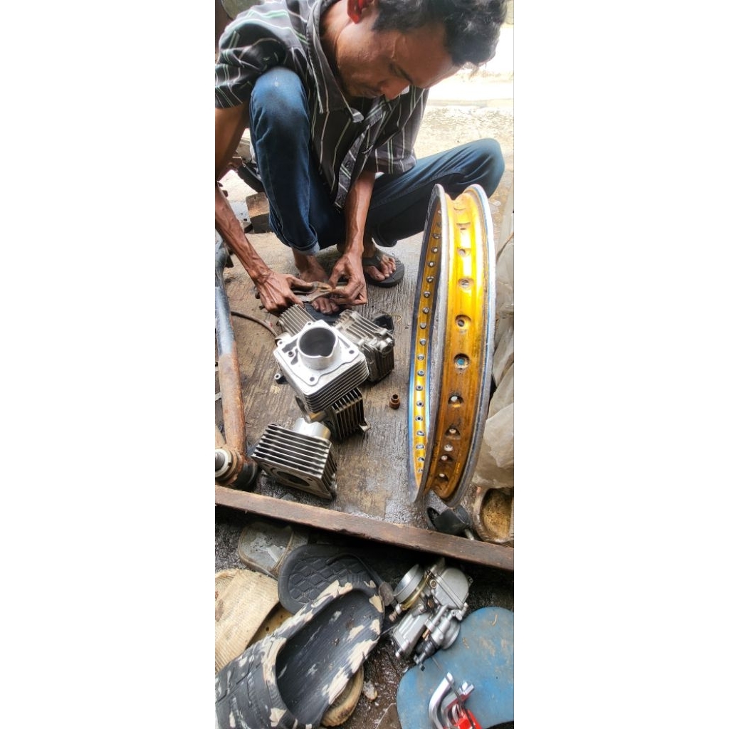 blok clinder satria fu original bahan tanem boring