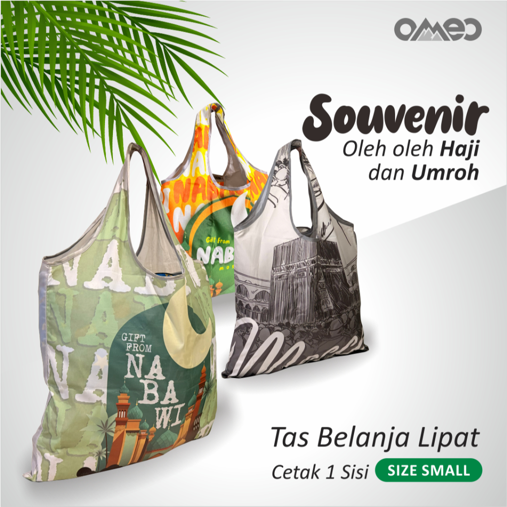 Oleh Oleh HAJI dan UMROH Souvenir Tas Belanja Lipat Size Small