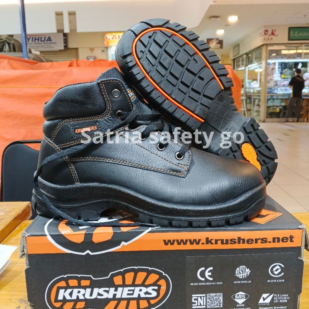 Sepatu Safety KRUSHERS DALLAS BLACK Original - Safety Shoes Krushers Original