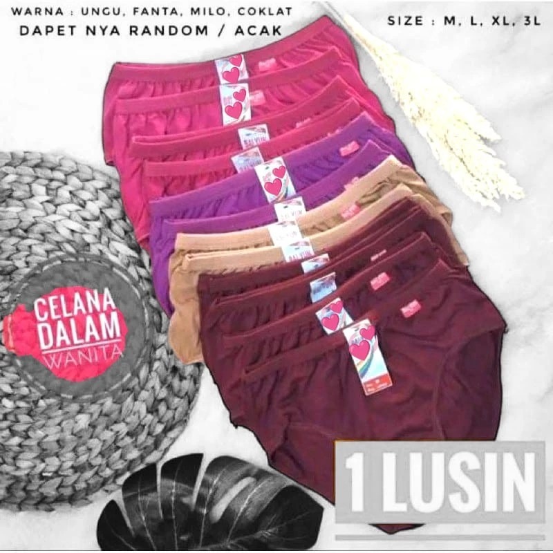 CELANA DALAM WANITA LUSINAN / CELANA DALAM WANITA LUSINAN MURAH / PAKET HEMAT 1 LUSIN CD WANITA