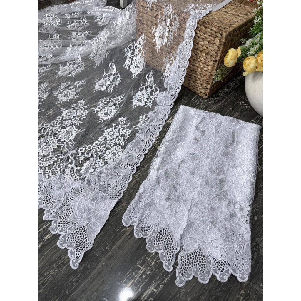 kain kebaya brokat metalic glosy bordir