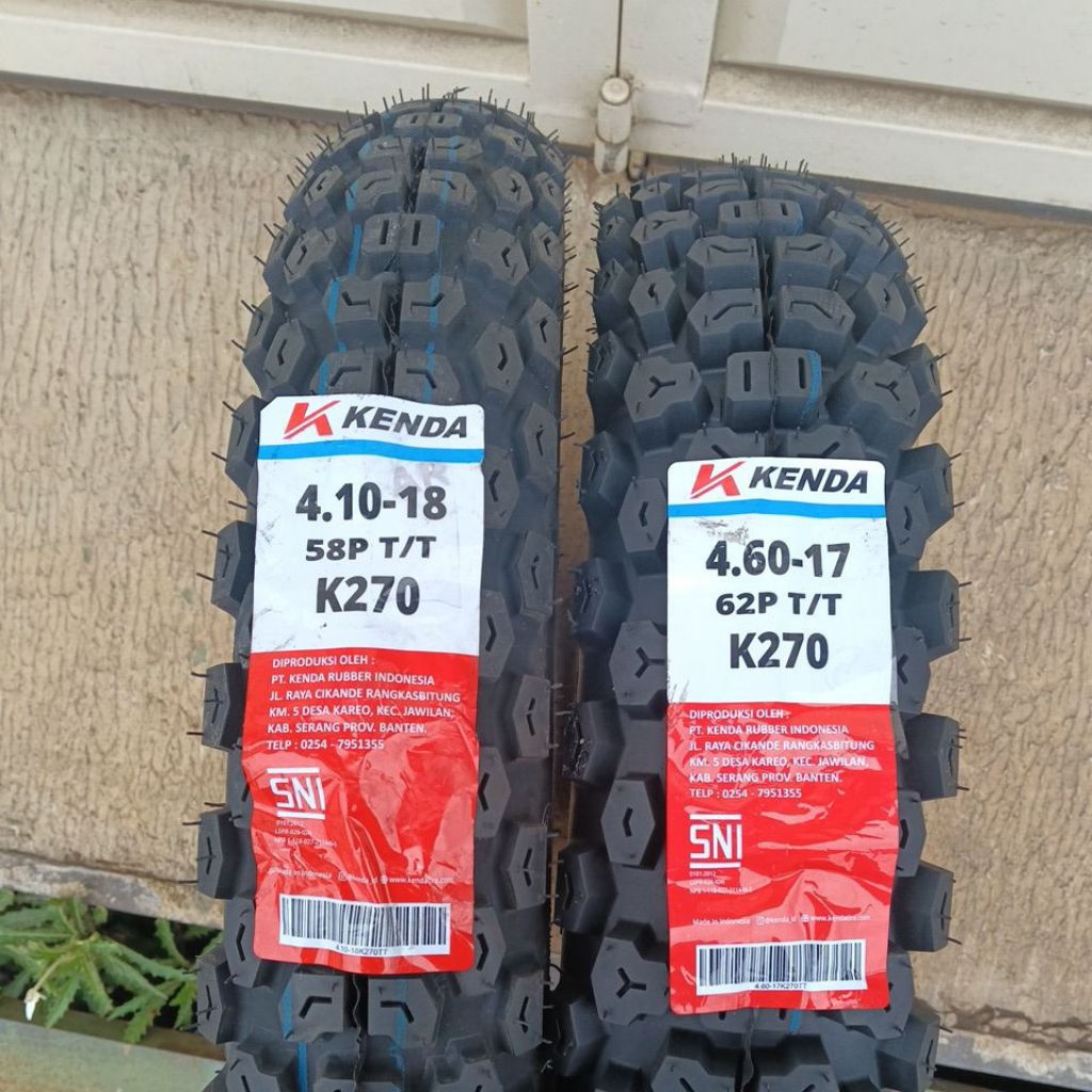 Paket Sepasang Satuan Ban KENDA K270 410+460 RING 17 18 Ban Luar Motor Macho Classic Vintage W175TR 