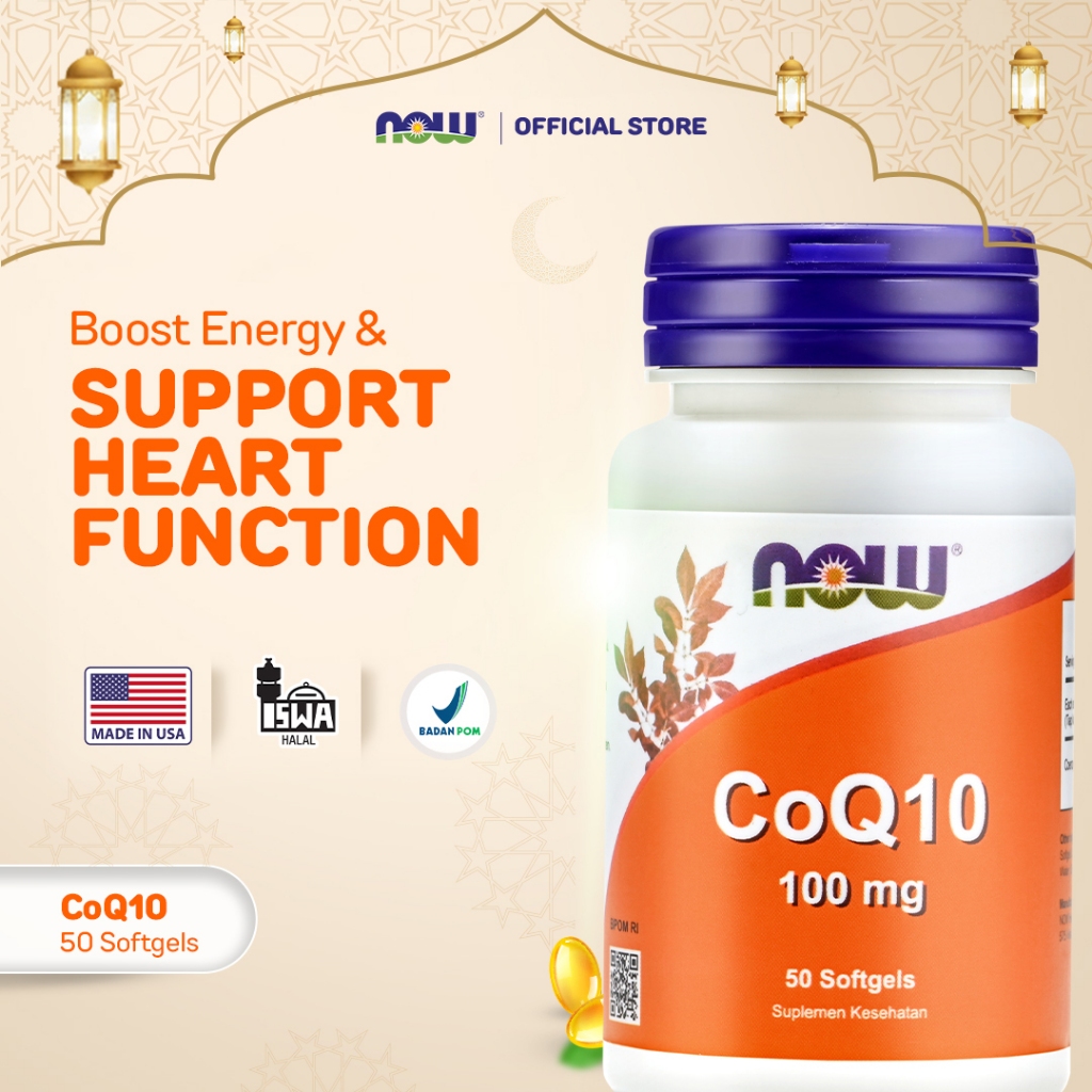 NOW Supplements, CoQ10 100 mg, 50 Softgels