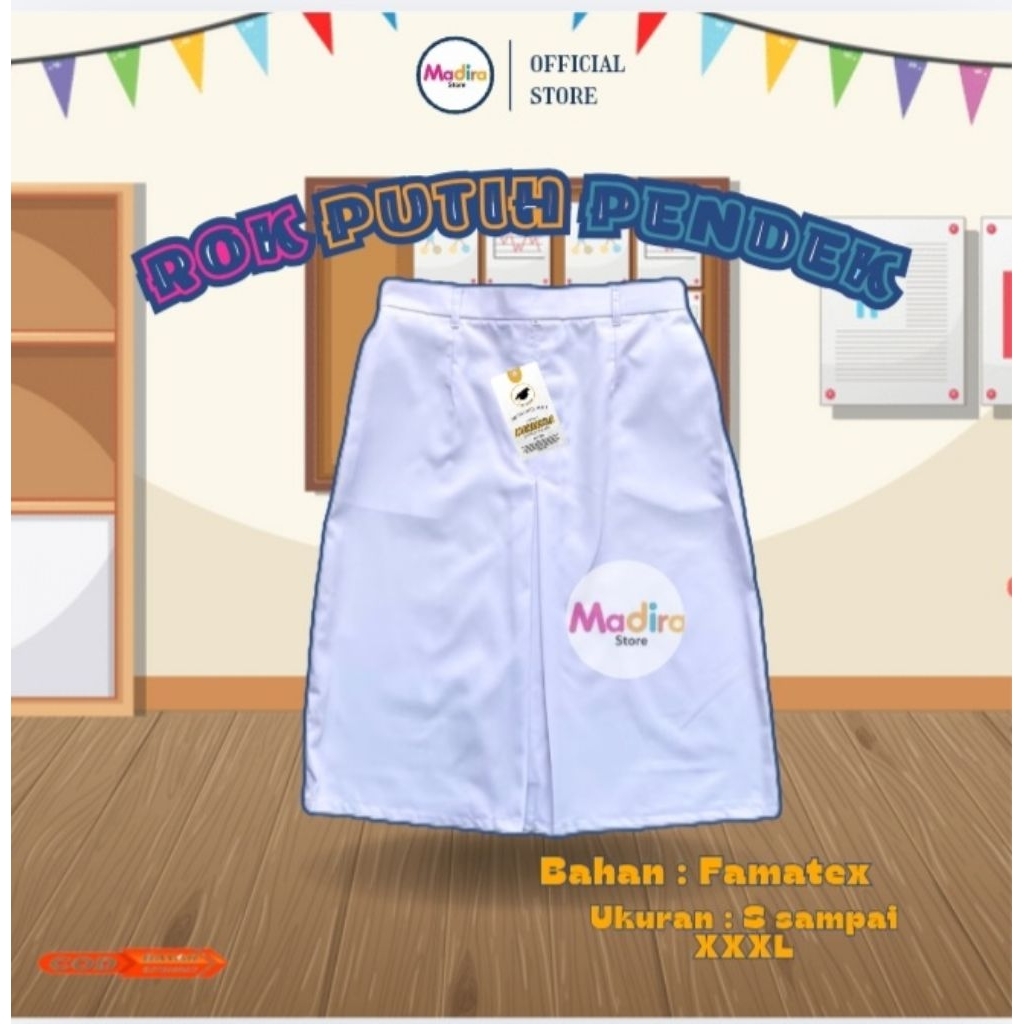 ROK PUTIH POLOS PENDEK