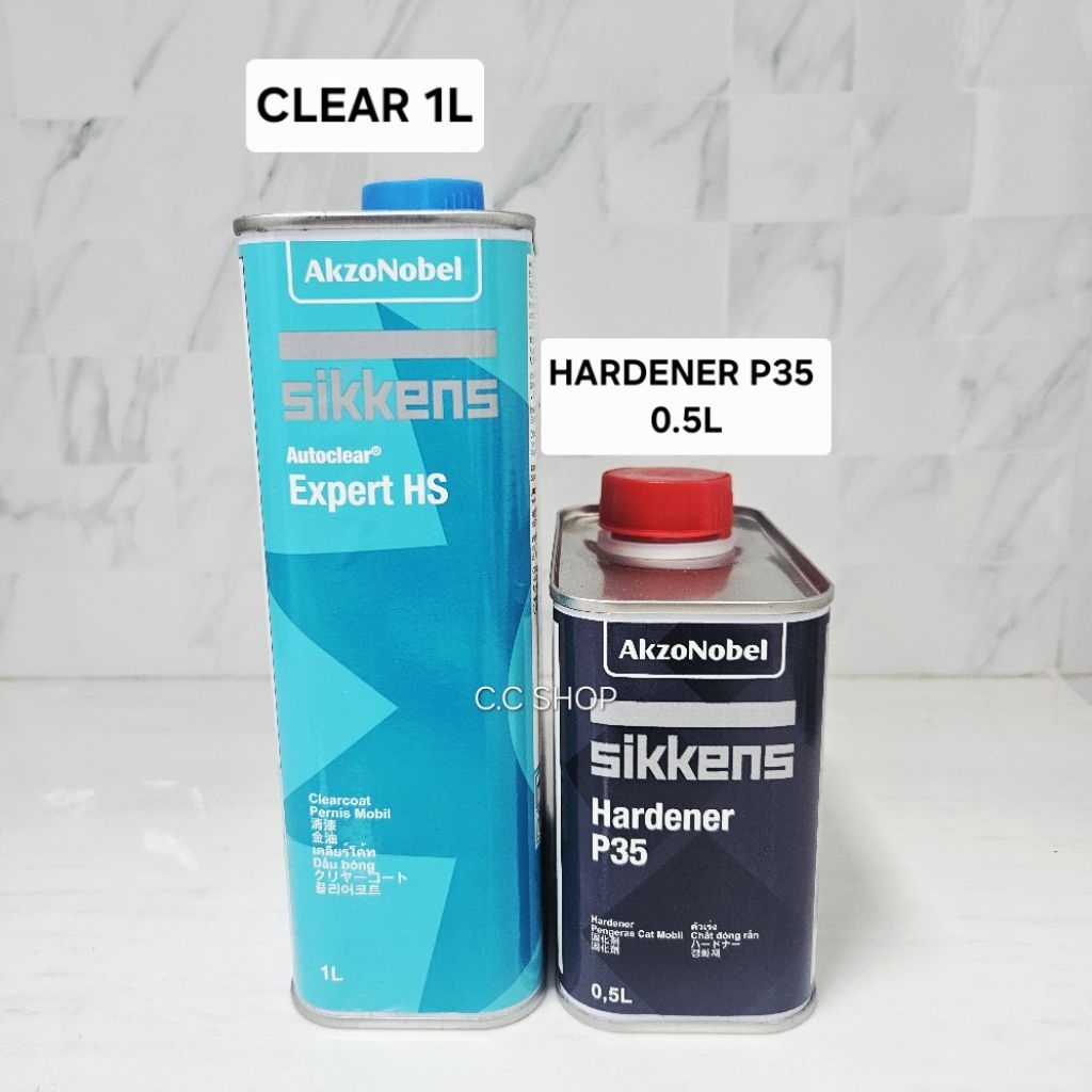 SIKKENS CLEAR EXPERT HS 1L + HARDENER P35 0.5L / Anti Gores Pernis Mobil 1 Liter , Pengeras Mobil P 