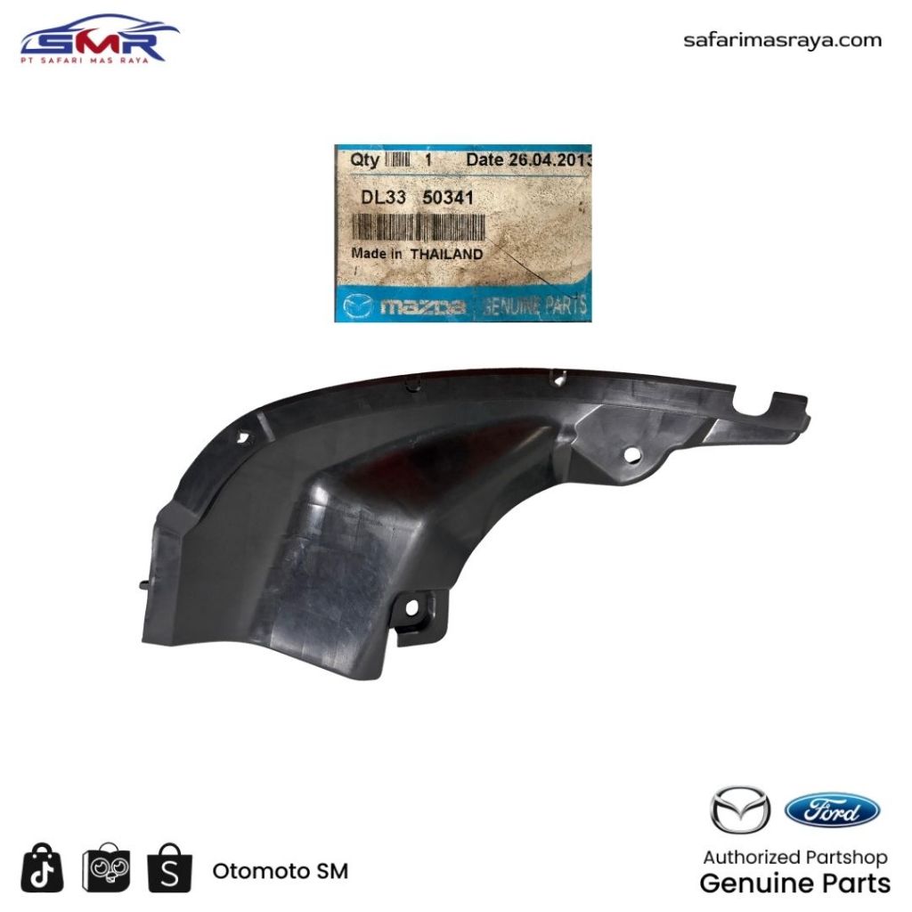 Spakbor Kanan Bumper Belakang Mazda 2 2009-2010 Non Sky Original DL3350341