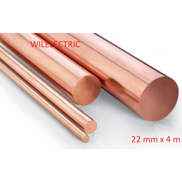 Ground rod / copper rod tembaga asli 22 mm / 22mm x 4m / 4 m grounding