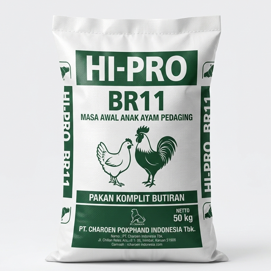 Pakan Ayam Pedaging HI-PRO BR11 Charoen Pokphand - Pur Ayam Broiler Masa Awal 50kg