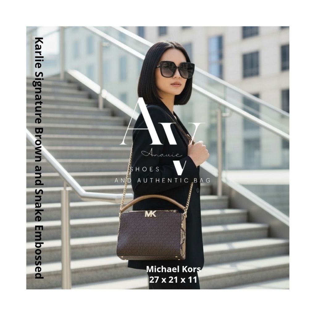 ANAVIE Karlie Top Handle Satchel Medium MK Snake Skin