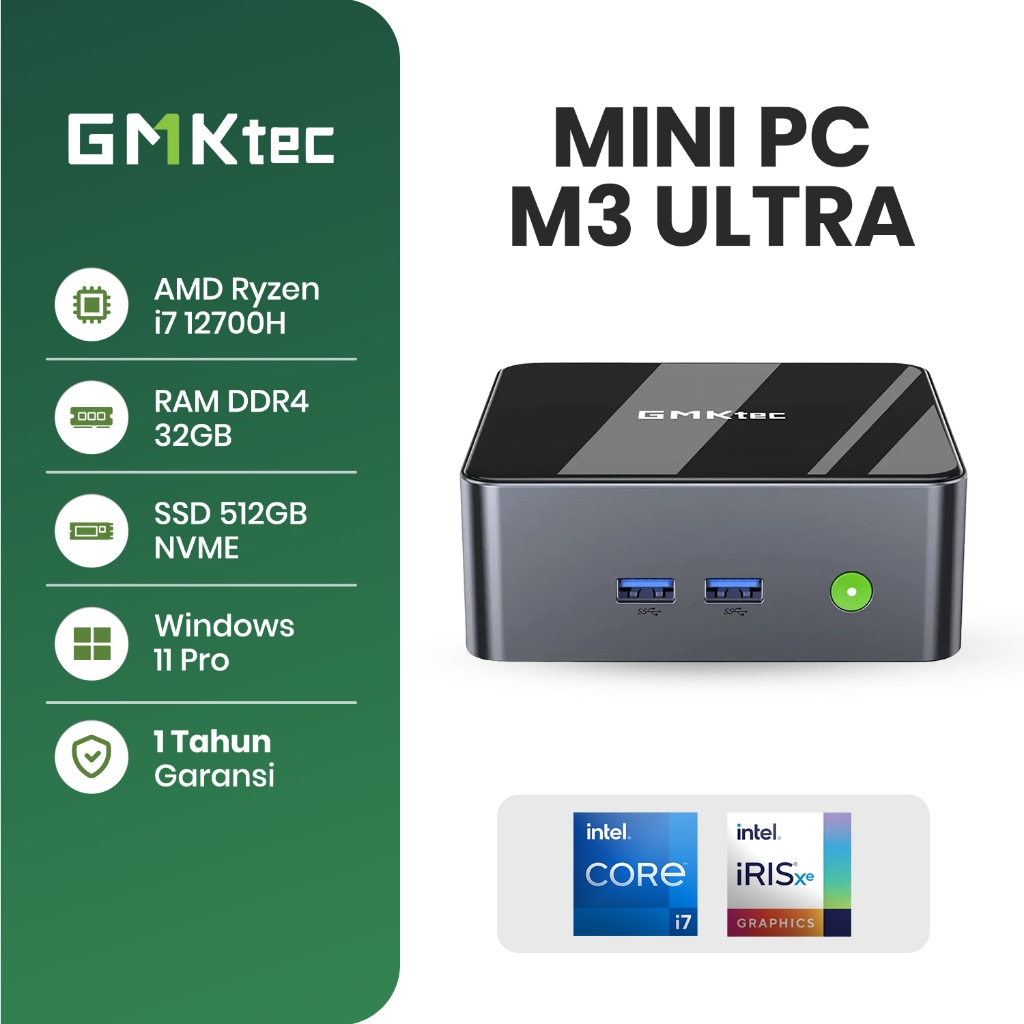 GMKtec Mini PC Gaming Intel Core i7 16GB DDR4 / 512GB SSD NVME - WINDOWS 11 PRO ORI
