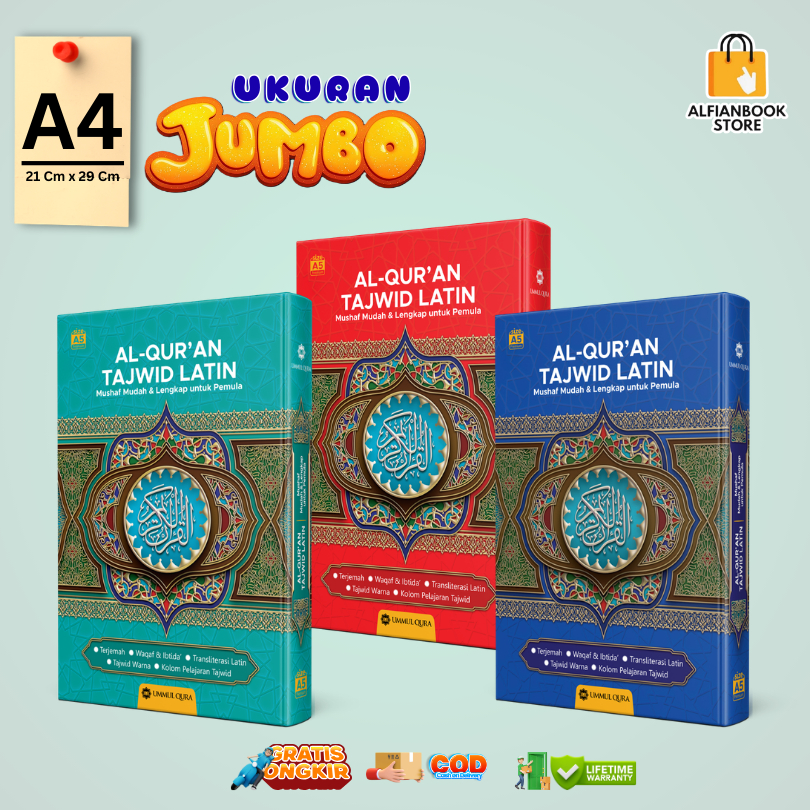 Al-Quran At-Tajwid Latin Cocok Untuk Pemula Belajar Jadi Mudah Ukuran Besar A4 Folio Huruf Jelas