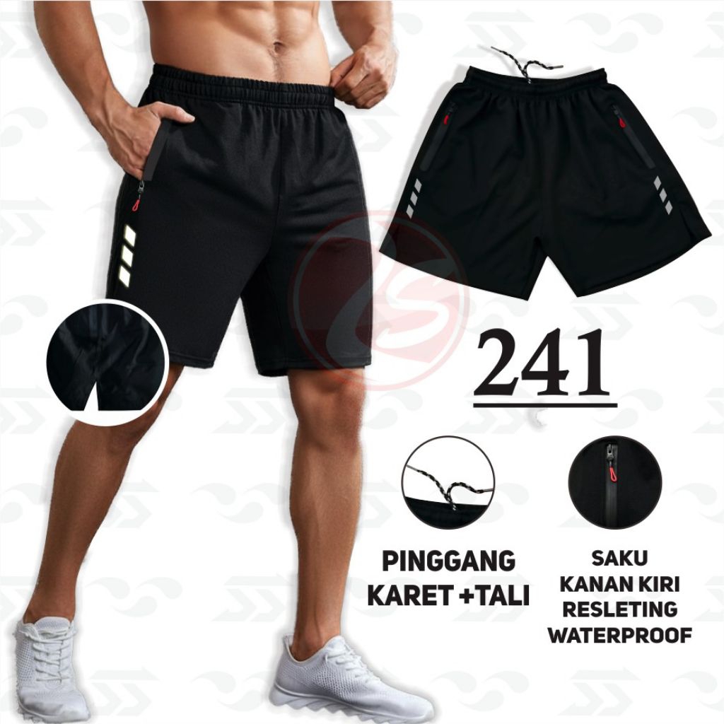 Celana Running celana pendek olahraga lari training pendek parasut sporty celana lari jogging gym fi