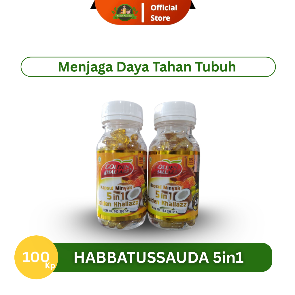 Habbatussauda Golden Khallazz 5 in 1 100 Kapsul Asli dan Murah Grosir