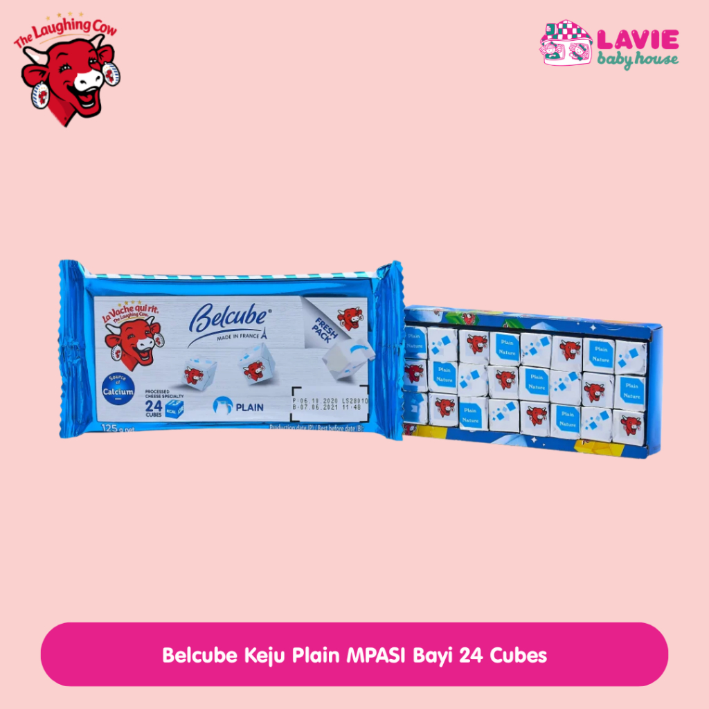 Keju Belcube Cheese Spread 125 gr - Belcube Keju Bayi MPASI 24 kotak - KEJU MPASI HALAL - Lavie baby