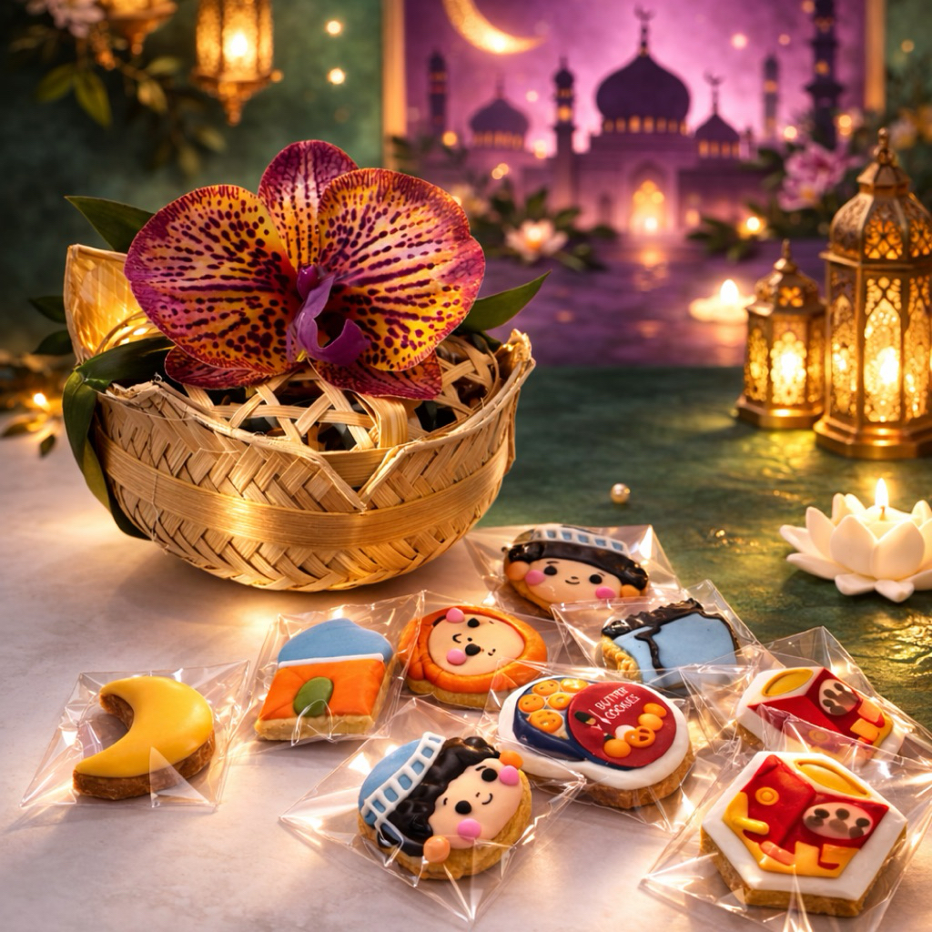 Lotus Box EID Cookies Lebaran – (isi 15 cookies) Kukis Lebaran / Kue Kering Idul Fitri / Icing Cooki