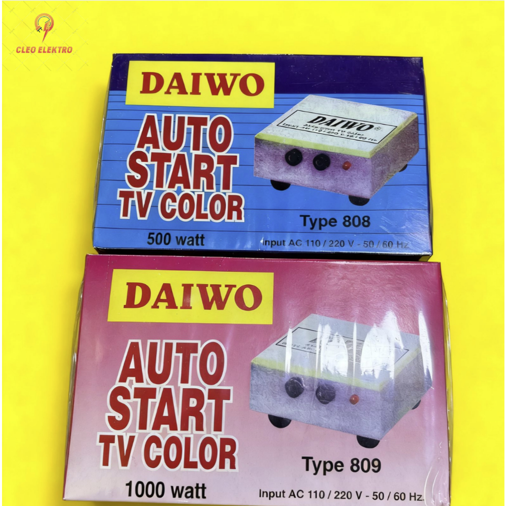 DAIWO 808 / 809 AUTO START TV COLOR 500 / 1000W WATT INPUT AC 110/220V SOFT START ANTI GEJLEK