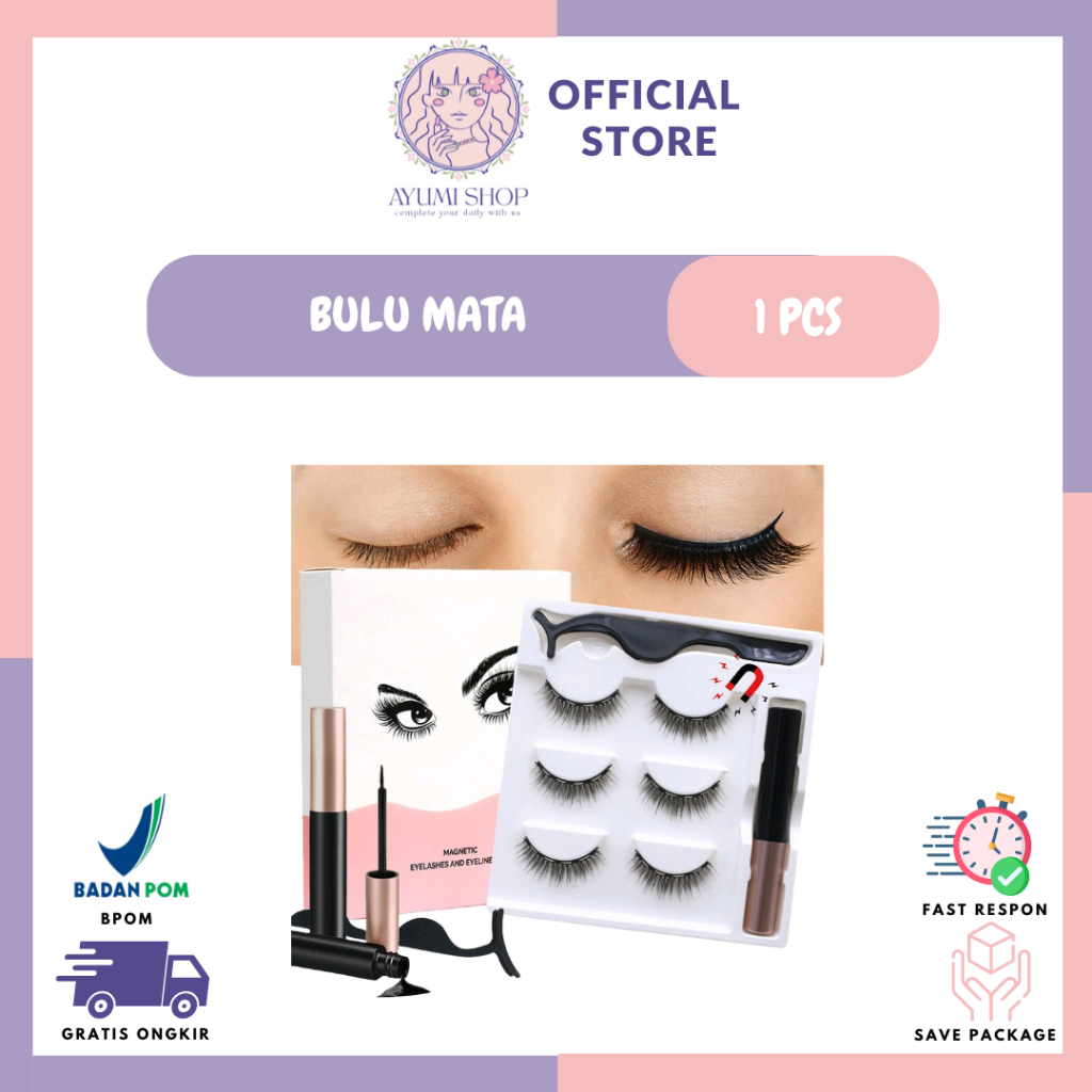 MAGNETIC EYELINER & EYELASHES BULU MATA MAGNET / BULU MATA MAGNET