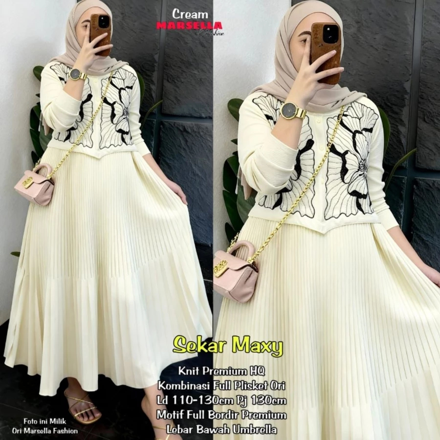 Gamis Lebaran Wanita Terbaru 2026 Baju Pengajian Ibu Pernikahan Set Gamiss Hijab Dres Brokat Muslima