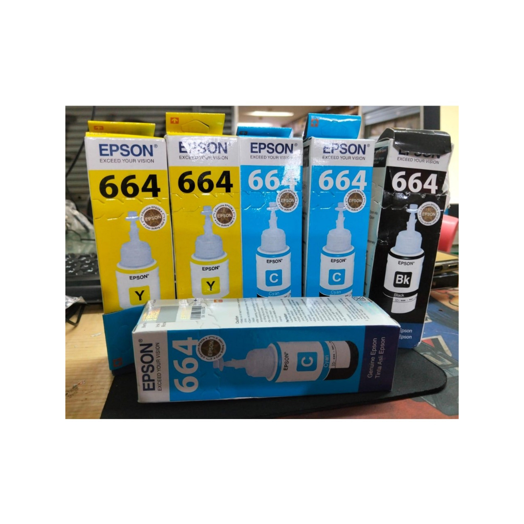 Tinta Epson 664 Original-Asli - C M Y K / CMYK - L100,L110,L120,L220 - Kuning
