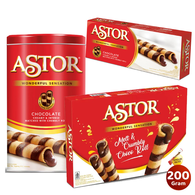 MAYORA Astor Chocolate Wafer Stick Kaleng / Kotak