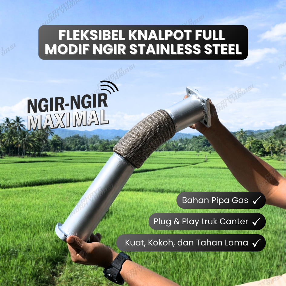 Flexible Knalpot Full Modifikasi Suara Ngir Truk Canter PNP Tinggal Pasang Material Pipa Gas