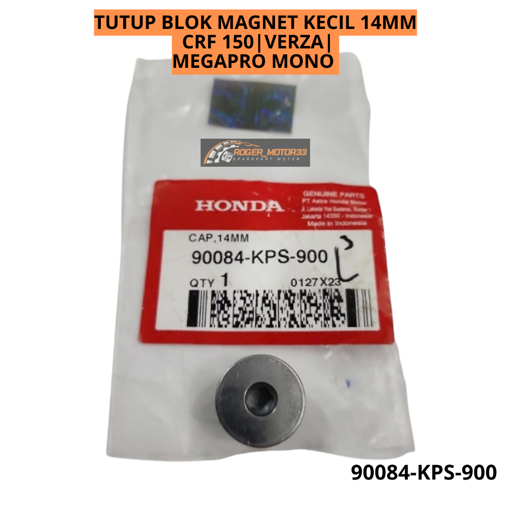 TUTUP BLOK MAGNET KECIL 14MM CRF 150 VERZA MEGAPRO MONO ORIGINAL 90084-KPS-900