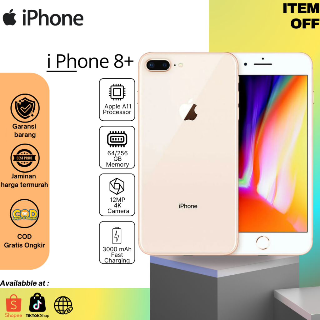 IPhone 8+ 64/256gb  second Original 100% Mulus Bergaransi