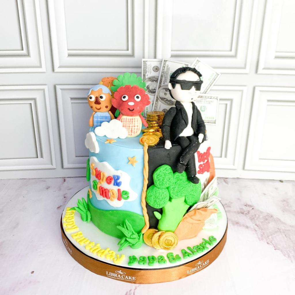 Kue Ulang tahun/Birthday Cake/Kue Ultah tema Dollar/Dollar cake