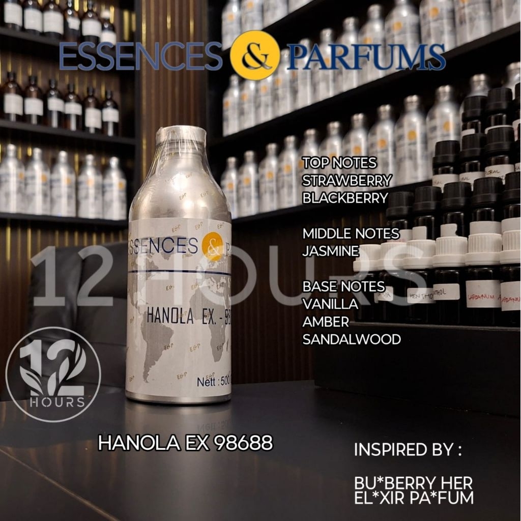 Bibit parfum Murni Essences&parfum " HANOLA EX " grade A dan Grade b repack  50gr dan 100gr