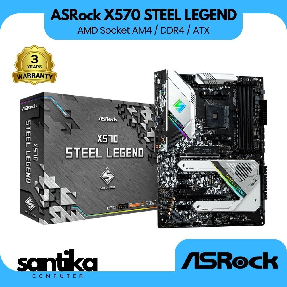 MOTHERBOARD ASRock X570 STEEL LEGEND Motherboard AM4,  AMD premium X570, DDR4