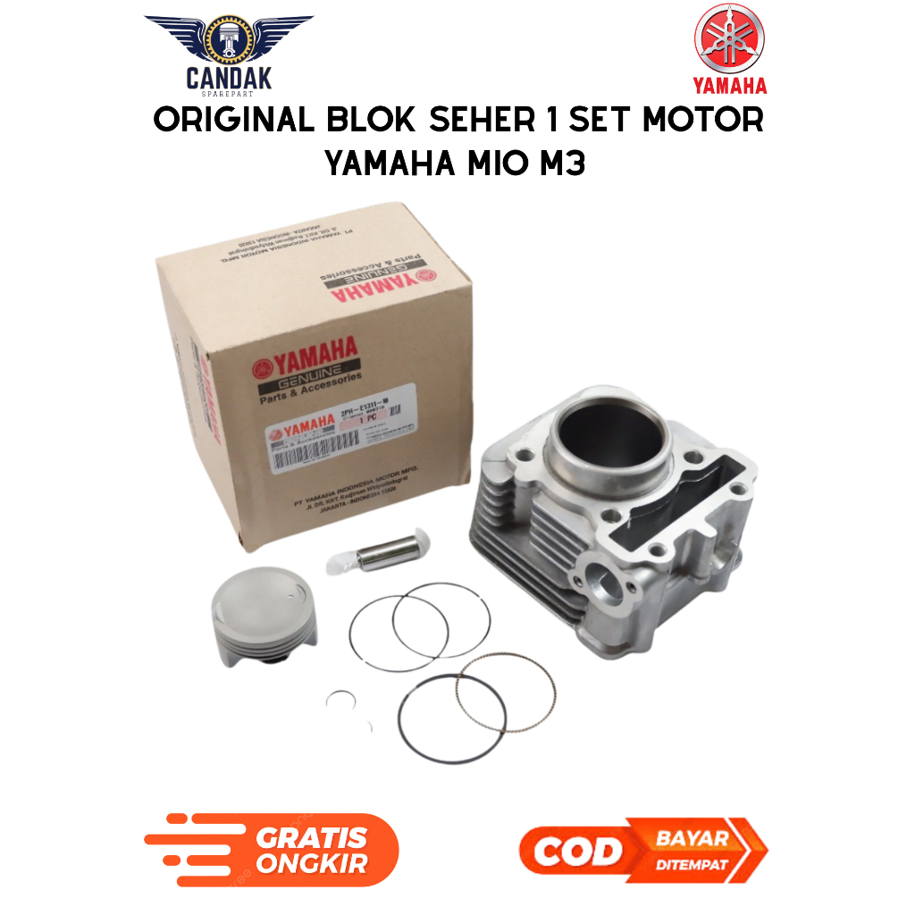 Blok Seher Mio M3 2PH Original Ori 1 Set | Blok Silinder Piston Mio M3 Genuine Parts Standar Pabrik