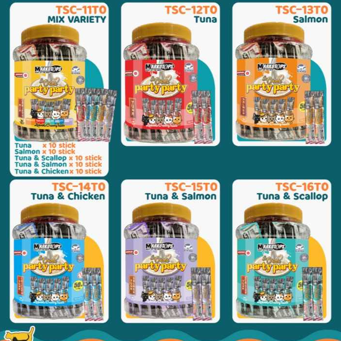 Markotops La Creme Party Party Toples isi 50 Markotop Creamy Snack Kucing Cemilan Liquid