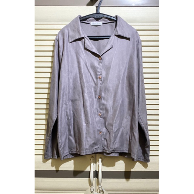 KEMEJA VINTAGE WANITA SEMI BLUDRU WARNA LILAC