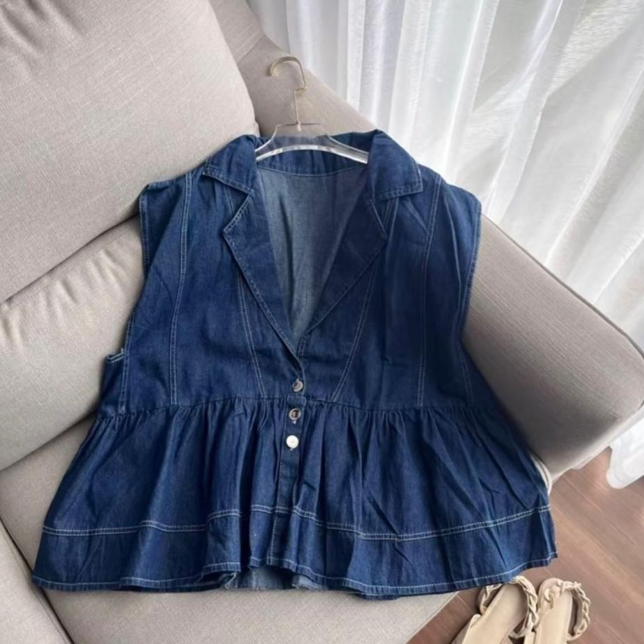 ATASAN BAJU REMAJA DEWASA GEO VEST / ROMPI JEANS WANITA