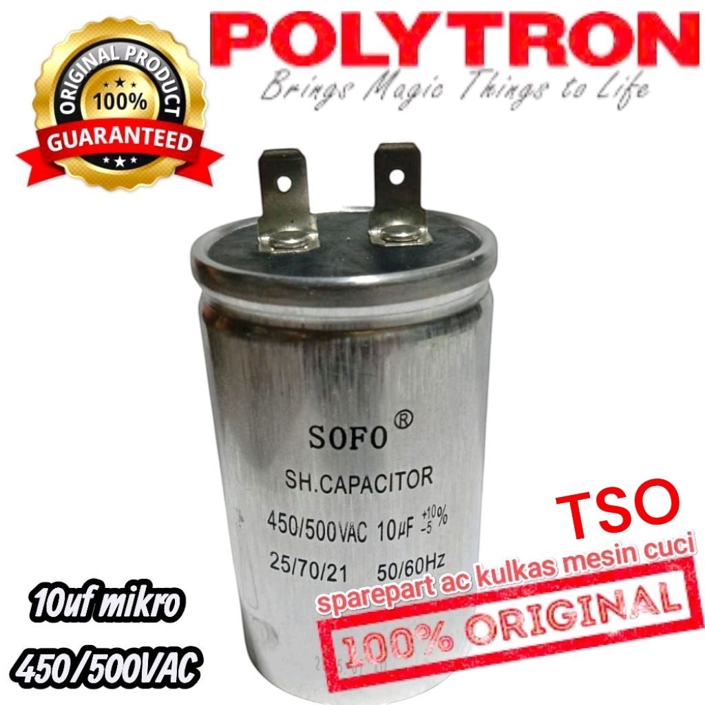 ORIGINAL Kapasitor SOFO Mesin Cuci POLYTRON Top Loading (Bukaan Atas) | Capasitor Mesin Cuci POLYTRO