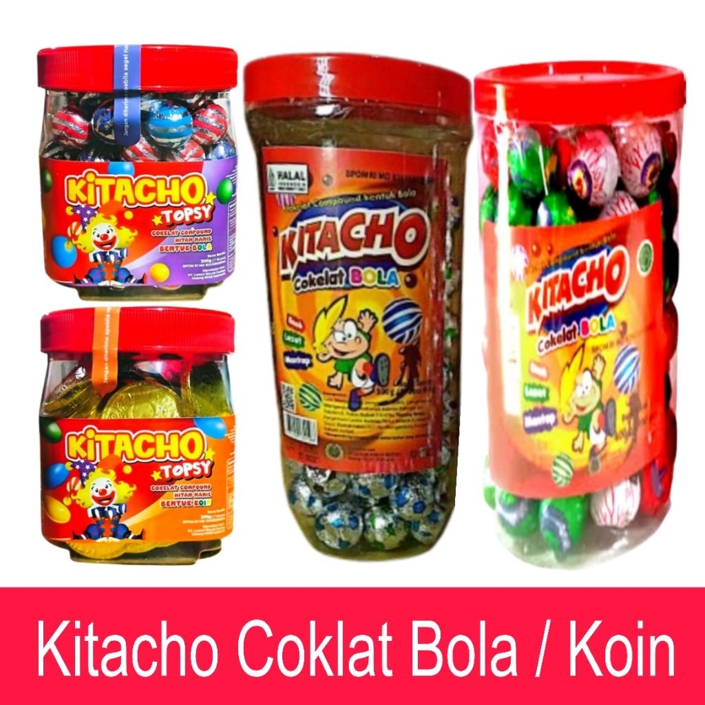 Kitacho toples coklat bola Topsy koin lapis foil