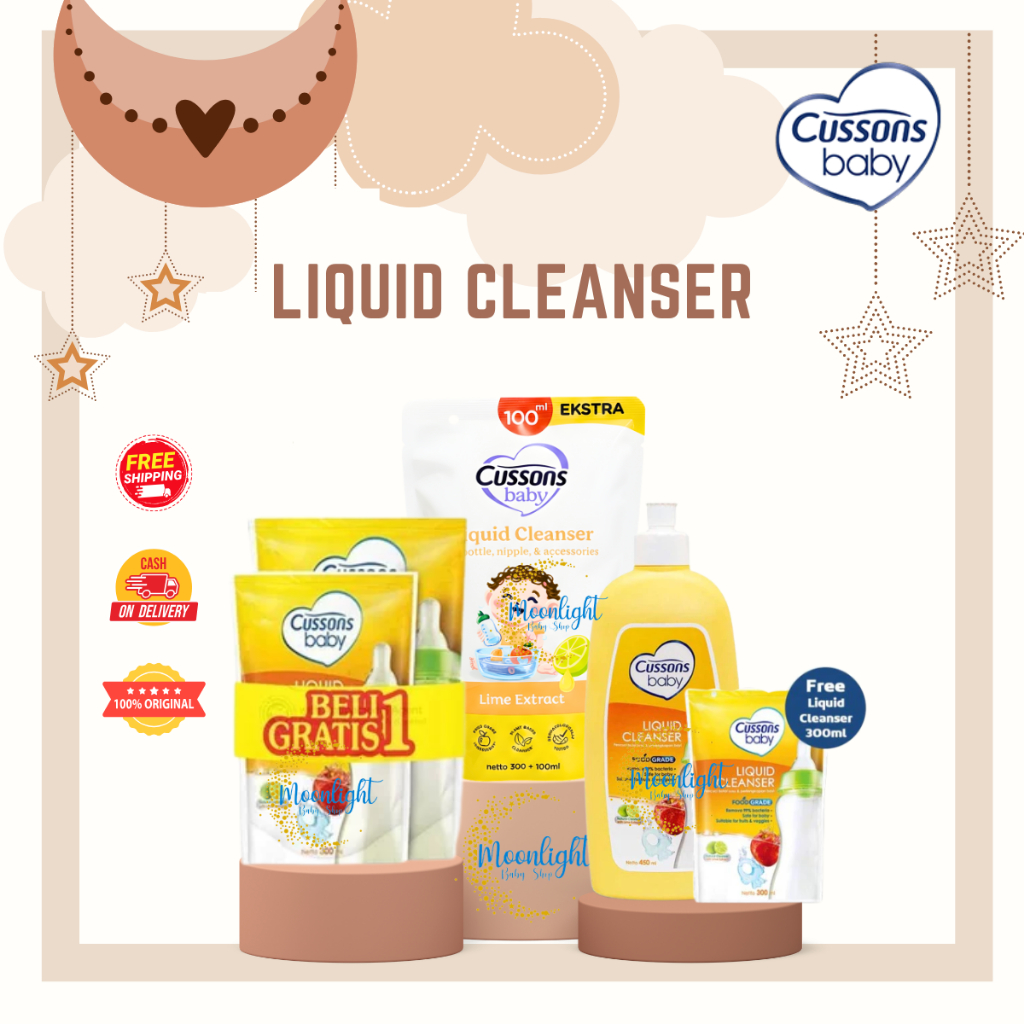Cussons Baby Liquid Cleanser 450ml - Sabun Cuci / Pembersih Botol Susu Bayi Buy 1 Get 1