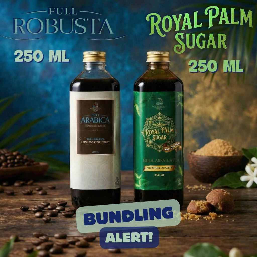 BUNDLING FULL ROBUSTA ESPRESSO CONCENTRATED & ROYAL PLAM SUGAR 250 ML | Espresso Cair 250 ml ROBUSTA