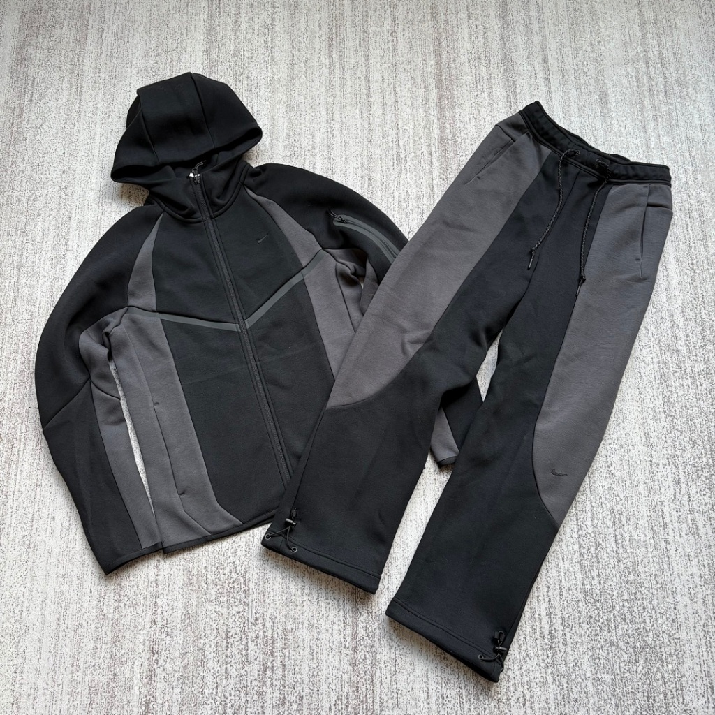 Nike Tech Fleece Color Block 2026 - Set/Pants/Jacket - [Black/Grey]