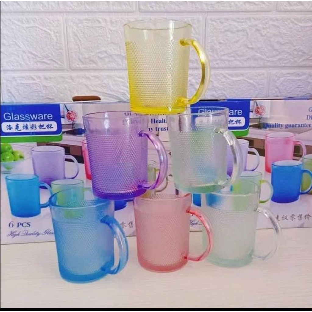 Gelas kaca warna set murah/ gelas set kaca murah Jayapura/ gelas kaca set Papua/ gelas murah Jayapur
