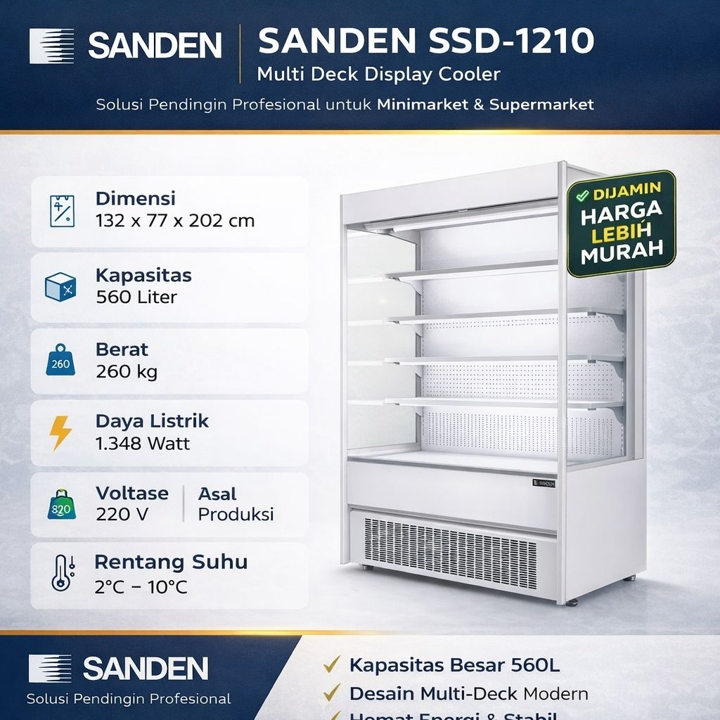 OPEN SHOWCASE MULTIDECK SANDEN OPEN CHILLER (SANDEN) SSD-1210
