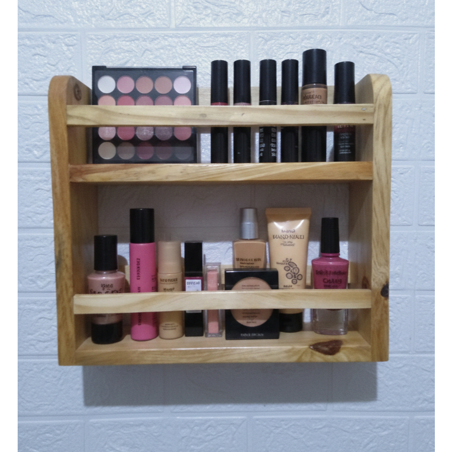 Rak Kosmetik kayu. Rak dinding multipungsi